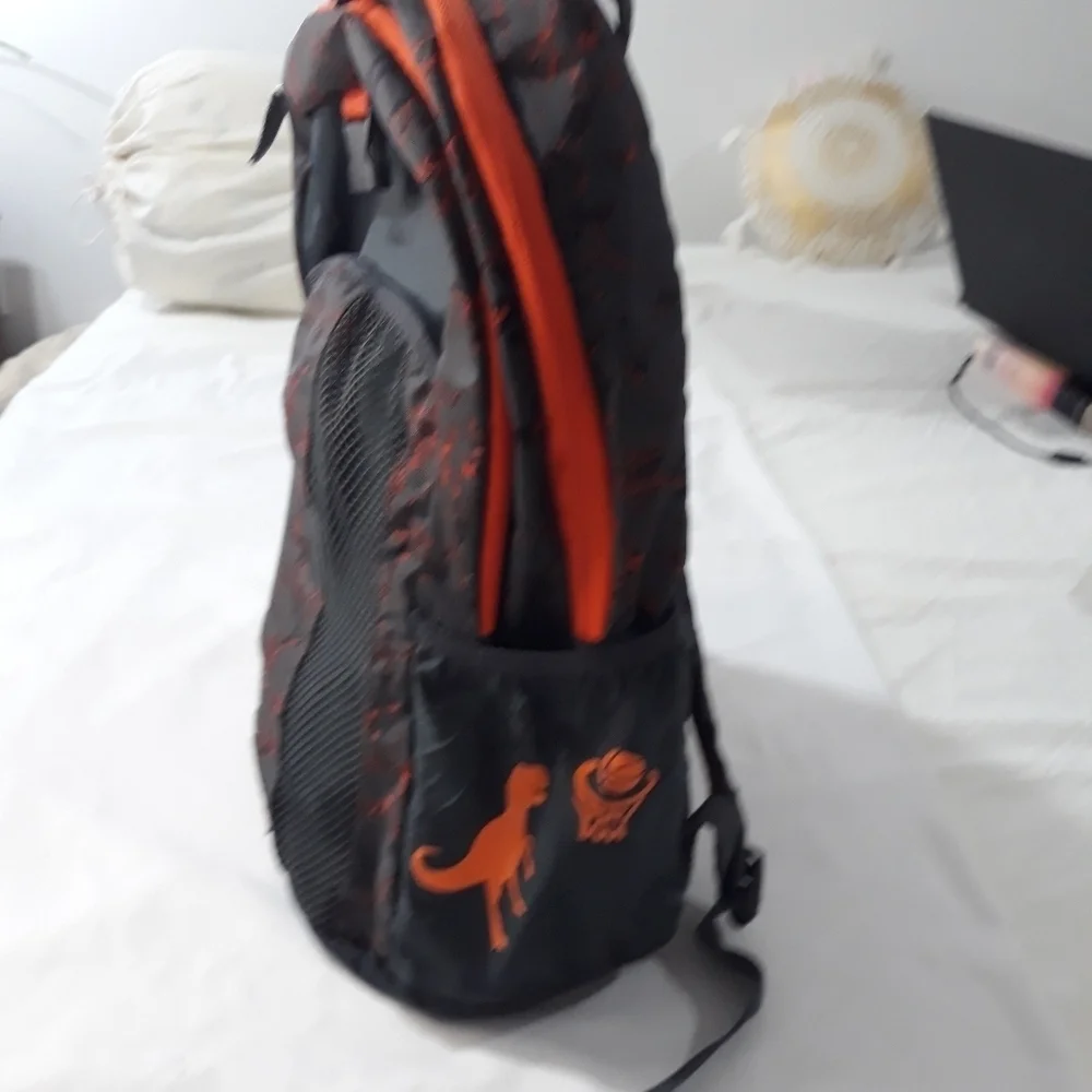 Fuel Backpack Unisex School Backpack with Laptop Pouch Black & Orange Lightweigh